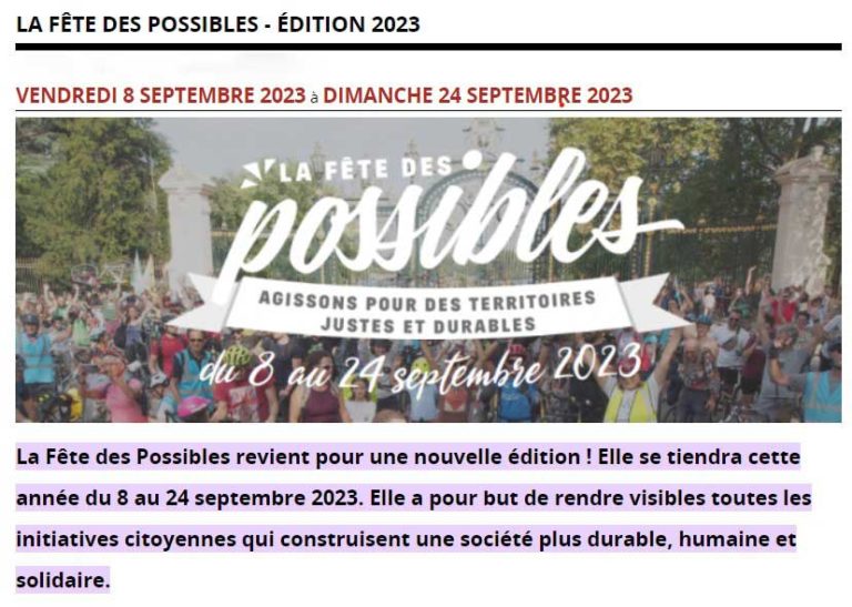 La fête des possibles du 8 au 24 septembre Grand Nancy Défi b